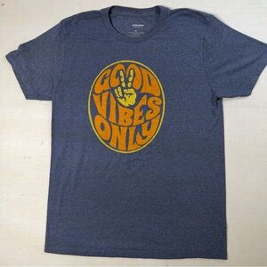 Good Vibes Only Sonoma Brand Blue Graphic T-Shirt Short Sleeve Size M